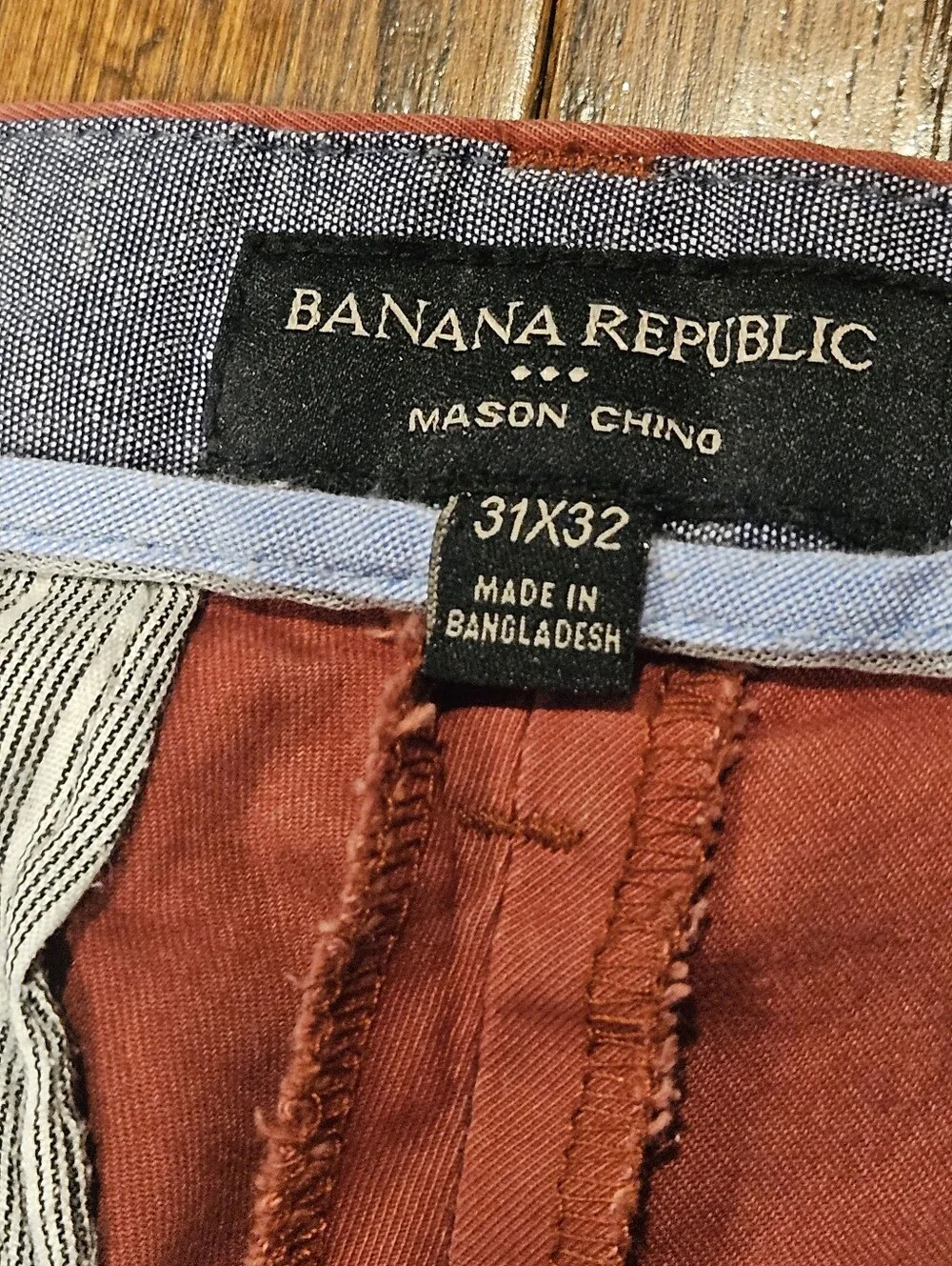 Banana Republic Mens Mason Chino Pants Stretch SoHo Rust - 31x32